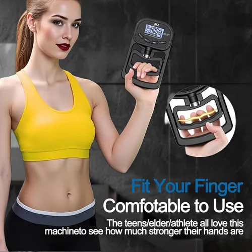 Vista 6 de Entrenador de fuerza de agarre de mano, dinamómetro de agarre de mano de 396 libras/396.8 lbs con pantalla LCD, ideal para deportes, escuela y uso