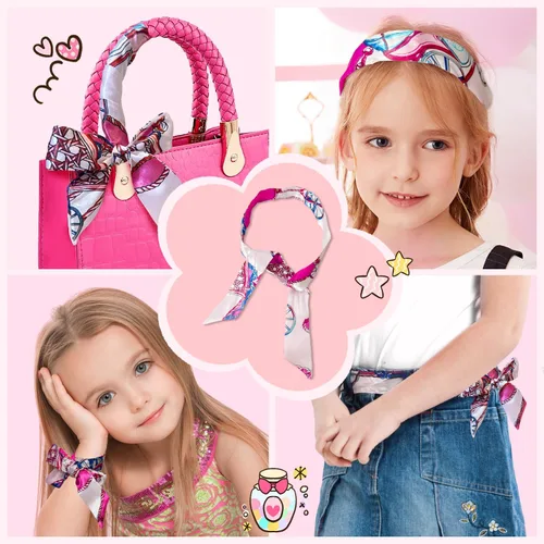 Vista 5 de Bolso para niña con maquillaje de simulación para niños pequeños, juego de monedero para niños, incluye bolso, auriculares de juego, cartera