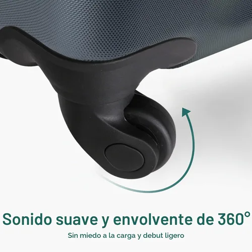 Vista 5 de 1 par de ruedas de repuesto para maleta de PVC y metal 360 giratorias, color negro (W041)
