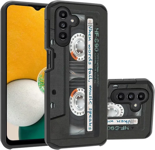 Vista 8 de Funda para Galaxy A13 5G, 2 en 1 híbrida de policarbonato duro y silicona suave, resistente, doble capa, a prueba de golpes, funda de protección