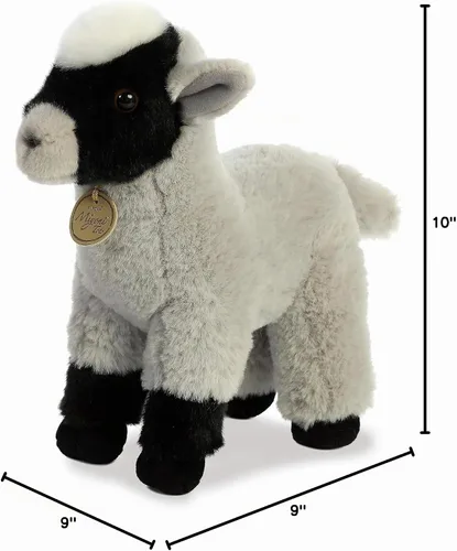 Vista 5 de Aurora® - Adorable cabrita de peluche Miyoni®, detalle realista, compañía entrañable, gris, 11 pulgadas