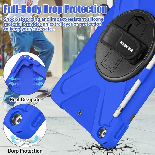Vista 3 de BRAECNstock - Funda para Apple iPad de 9ª/8ª/7ª generación, de 10.2" 2021/2020/2019, funda protectora a prueba de golpes para niños, con protector
