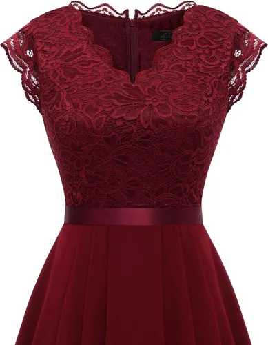 Vista 94 de Dressystar - Vestido de dama de honor, sin mangas, con cuello en V, para fiesta de boda