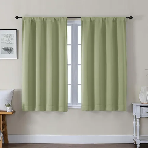 Vista 120 de Gwine Cortinas opacas para dormitorio, 54 pulgadas de largo, paneles de cortina de ventana con aislamiento térmico y reducción de ruido, cortinas
