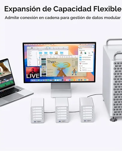 Vista 5 de ORICO Estación de acoplamiento USB-C All-Flash de 2.5 pulgadas con velocidad de transferencia de datos de 5 Gbps, compatible con SSD de 2.5