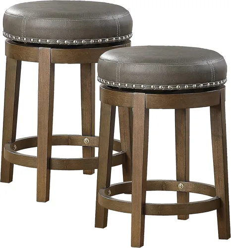 Vista 16 de Lexicon Blueridge Taburete giratorio de altura de comedor (juego de 2), 19.5 pulgadas SH, negro