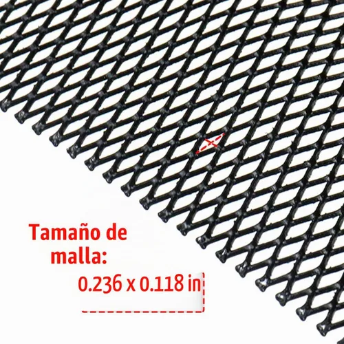 Vista 2 de Modengzhe Car GrilleMesh, 40 x 13 inch Universal Black Mesh Grille Insert Rollo de malla de rejillas automotrices de aleación de aluminio