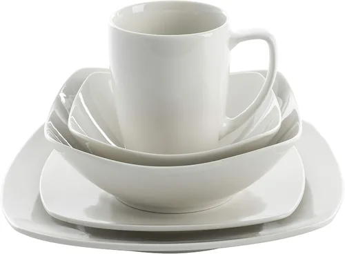 Vista 4 de Gibson Home Zen Buffetware - Juego de vajilla de 39 piezas para cena, color blanco