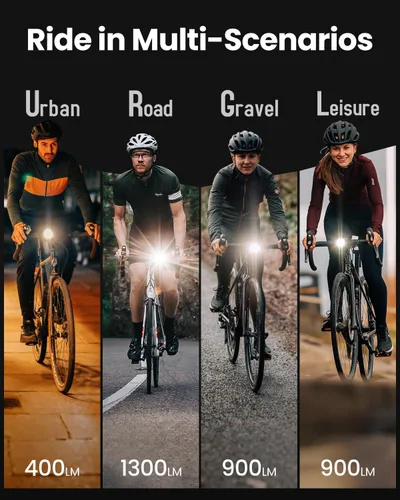 Vista 9 de Magicshine HORI1300S - Faro delantero para bicicleta, compatible con Garmin/Wahoo, 1300 lúmenes, luz delantera de haz alto y bajo, USB-C recargable