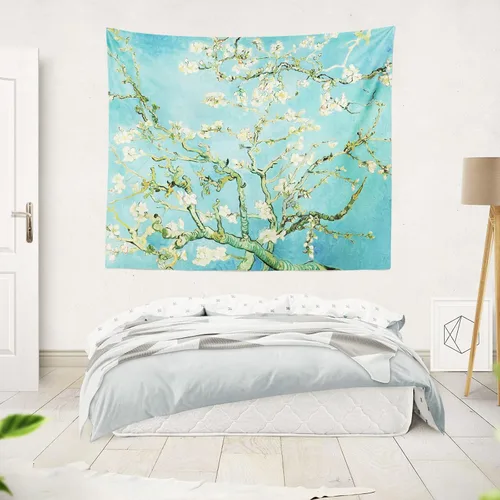 Vista 5 de Berkin Arts Vincent Van Gogh - Tapiz decorativo para colgar en la pared, tela de poliéster de alta calidad, maximalismo, árbol de hojas verde