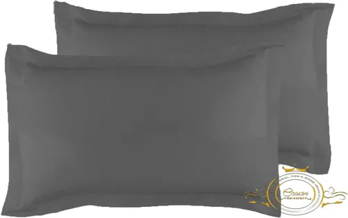 Vista 16 de Crown Collection Juego de 2 fundas de almohada estándar de 20 x 26 pulgadas, hipoalergénicas de 600 hilos, 100% algodón egipcio, fundas de almohada