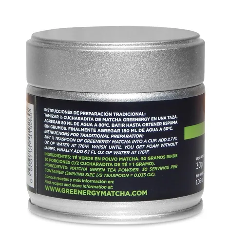 Vista 5 de Greenergy Matcha Premium Ceremonial. 30 Grs. (1.06 oz)