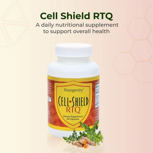 Vista 2 de Youngevity Resveratrol Cúrcuma Quercetina RTQ Cell Shield - 60 Cápsulas (Paquete de 2)