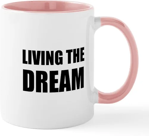 Vista 24 de CafePress Living The Dream Mugs Taza de café de cerámica de 11 oz (11.0 fl oz)