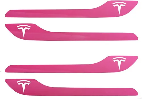 Vista 11 de IPG Kit de 4 calcomanías para manija de puerta de Tesla Model 3/Model Y (juego de 4) con logotipo de Tesla (fibra de carbono negra)
