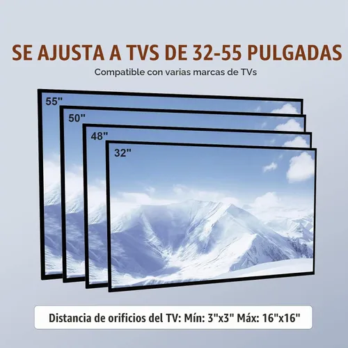 Vista 6 de VEVOR Soporte universal para TV de 32 a 55 pulgadas, soporte giratorio de altura ajustable con base de vidrio templado para dormitorio, sala de estar