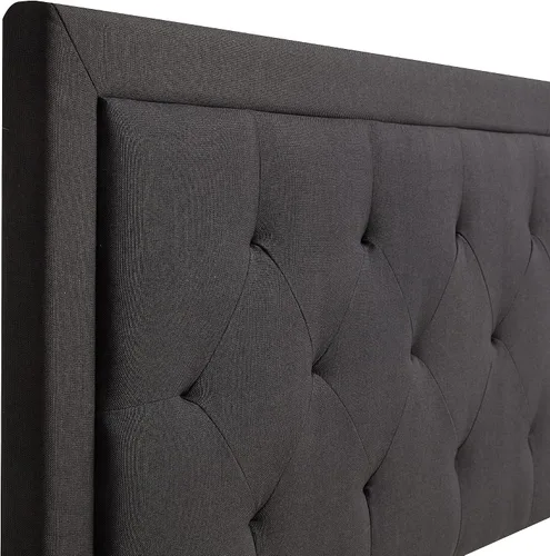Vista 7 de Lucid - Cama de plataforma tapizada con cabecera de diamante con estructura de madera resistente, no requiere somier, King, carbón