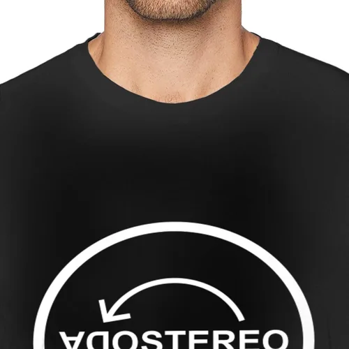 Vista 7 de Soda Music and Stereo - Camiseta de manga corta para hombre, diseño casual, cuello redondo, unisex, color negro