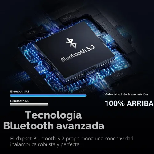 Vista 5 de emotal Auricular Bluetooth con cancelación de ruido AI con micrófono dual para teléfonos celulares, 10 días de espera, 30 horas de tiempo