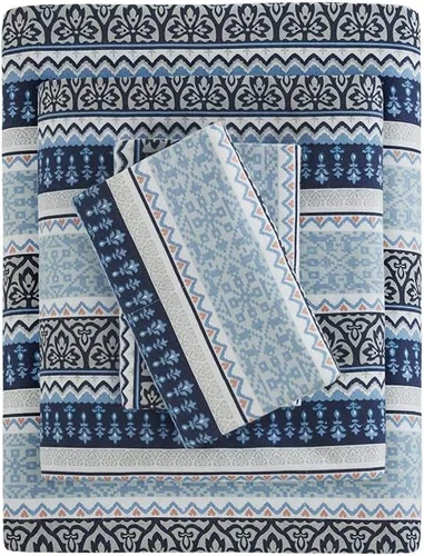 Vista 30 de True North by Sleep Philosophy - Juego de sábanas de franela, 100% de algodón, cómodo, bonito y muy suave, bolsillo elástico para colchones de hasta