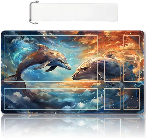 Vista 21 de Tapete de juego MTG cosido de alta calidad con zonas y parte trasera de goma antideslizante, tapete de juego TCG para MTG y otros juegos de cartas
