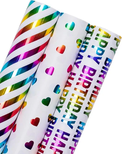 Vista 10 de WRAPAHOLIC Papel de regalo de oso para baby shower, mini rollo, 3 rollos, 17 x 120 pulgadas, diseño de oso de aventura en avión y fiesta para baby