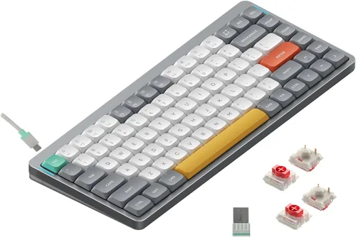 Vista 27 de NuPhy Air75 V2 Teclado mecánico portátil de 75% de bajo perfil, teclado inalámbrico, compatible con Bluetooth/2.4G/USB-C, teclados RGB Bluetooth