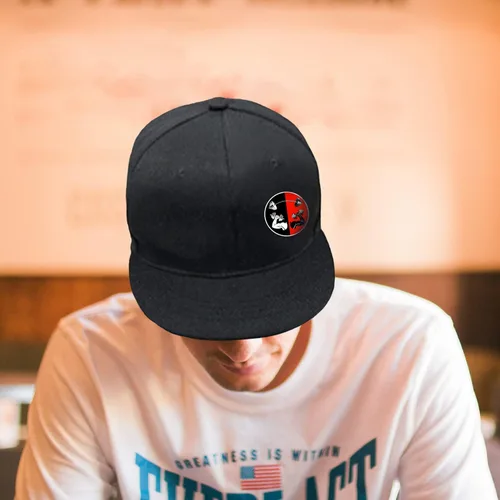 Vista 5 de Sombreros de Jesucristo para hombre, gorra de visera plana para hombre, mochila negra a presión, gorra de béisbol negra