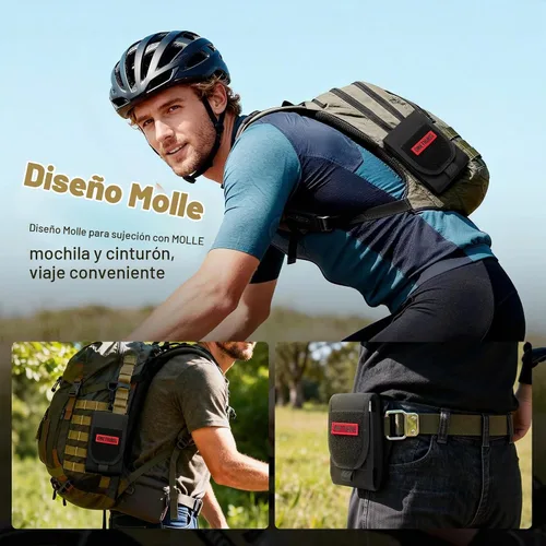 Vista 3 de OneTigris - Bolsillo grande para smartphone de 5.5 pulgadas con funda Otterbox o Survivor Negro