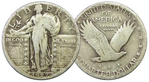 Vista 6 de Conjunto de regalo de colección de 5 monedas de plata antiguas de EE. UU. - Centavo de cabeza india, níquel de búfalo, diez centavos de Mercurio