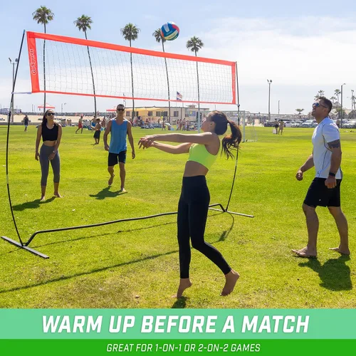 Vista 6 de Red de entrenamiento de voleibol independiente GoSports - 12 pies o 20 pies - Uso en interiores o exteriores, montaje instantáneo y altura ajustable