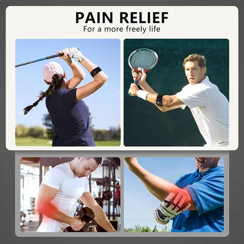 Vista 7 de Codera de tenis de grado profesional – Perilla de ajuste inteligente y almohadilla de compresión de gel para tendinitis, alivio del dolor de codo