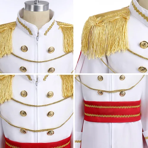 Vista 6 de IWEMEK Disfraz de príncipe encantador para niños disfraz de príncipe real medieval disfraz de príncipe real fiesta de cosplay disfraces de Halloween