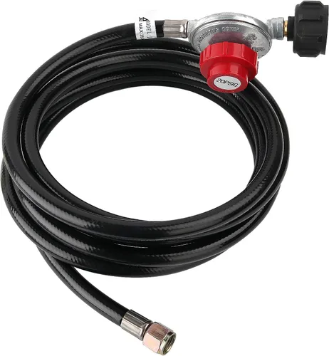 Vista 6 de Manguera de Extensión de Tanque de Propano de 5 Pies con Medidor, Adaptador, Adecuada para Tanques de 1 Libra a 20 Libras