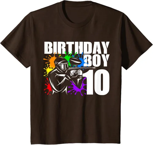 Vista 29 de Camiseta de 10 años de antigüedad, fiesta de cumpleaños para niños, Negro, S