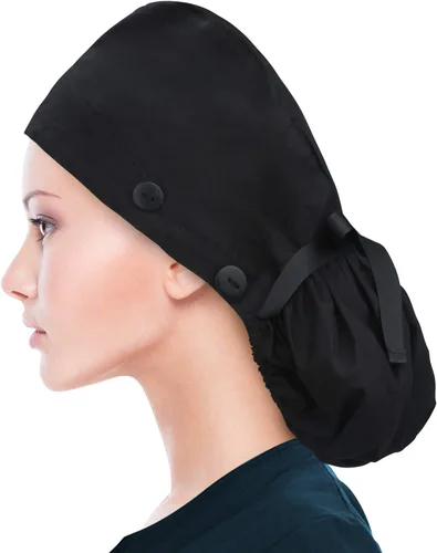 Vista 14 de Scrub Caps for Women Surgical Caps Nurse Hat Functional Ponytail Holder for Long Hair Single or Satin-Lined