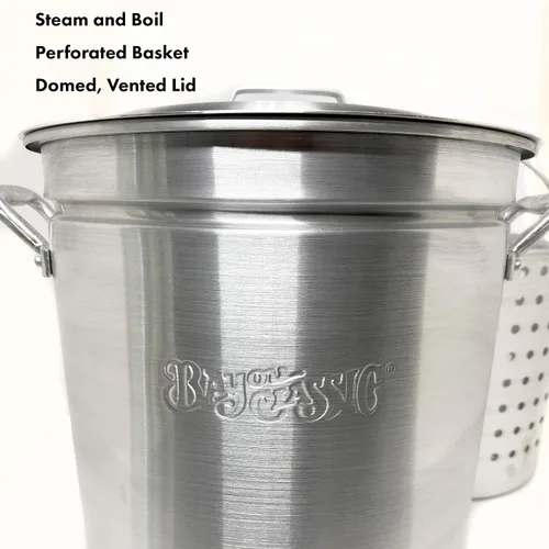 Vista 2 de Olla de aluminio con cesta vaporizadora, Plateado