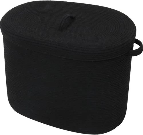 Vista 11 de Canasta de almacenamiento rectangular extragrande de 22"x14"x18" con tapa, gran canasta de cuerda de algodón, canasta de lavandería tejida