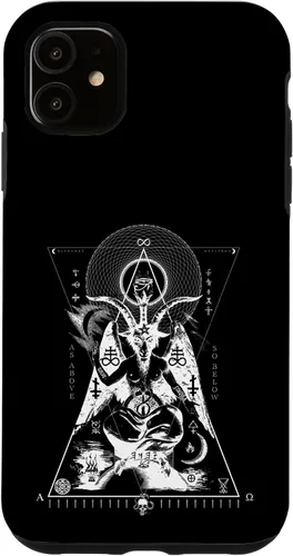 Vista 8 de iPhone 16 BAPHOMET - Como arriba y abajo - Funda de geometría sagrada oculta