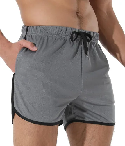 Vista 3 de Suwangi Pantalones cortos de correr para hombre, de 3 pulgadas, de secado rápido, para hombres, pantalones cortos deportivos de respiración