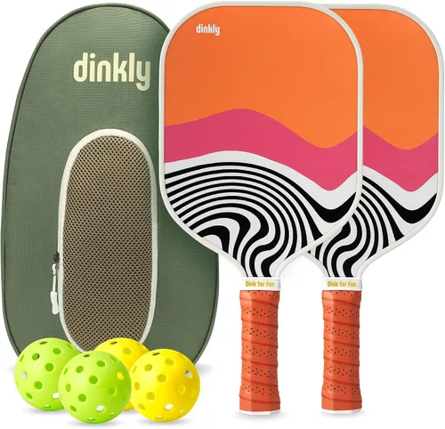 Vista 16 de Juego de 2/4 palas de pickleball - Raqueta de pickleball de grafito/fibra de vidrio aprobada por USAPA, 2 raquetas de pickleball, 4 pelotas y 1
