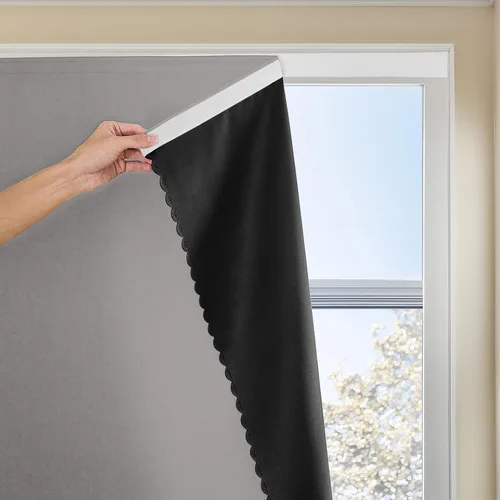 Vista 8 de JILRON Cortina adhesiva 100% opaca, sin taladro, fácil de instalar para persianas de dormitorio, bloqueo de luz