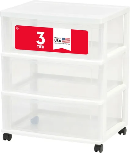 Vista 7 de IRIS USA Carrito rodante organizador de almacenamiento de cajones de plástico, con ruedas giratorias, 3 cajones, para suministros de arte