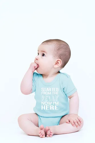 Vista 18 de CBTwear Started From The Belly, Now I'm Here - Ropa de bebé - Divertidos trajes para recién nacidos para niños y niñas