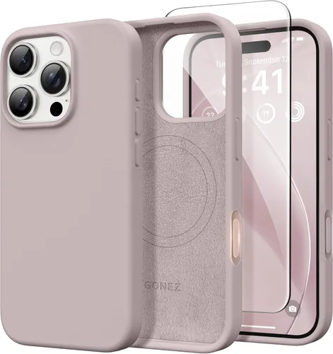 Vista 69 de GONEZ Funda magnética para iPhone 14, compatible con Magsafe, con protector de pantalla + protector de cámara, forro de microfibra antiarañazos