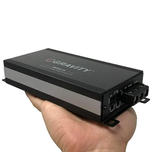 Vista 2 de Gravity GBR250.4D - Amplificador digital de 4 canales de rango completo - True 360W RMS, micro diseño ultra compacto, entradas estéreo RCA