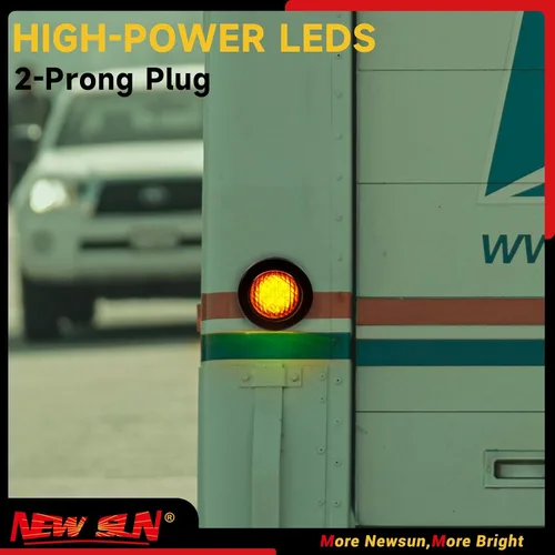 Vista 6 de NEW SUN Premium luces LED redondas de 2.5 pulgadas para remolque, 13 luces LED laterales, kits de luces de despeje con arandela y enchufe de 2 pines