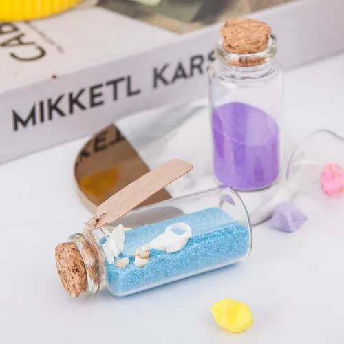 Vista 5 de 64 botellas de vidrio con tapones de corcho, decoración de bricolaje, pequeños frascos de vidrio pequeños, recuerdos, mini frascos de corcho