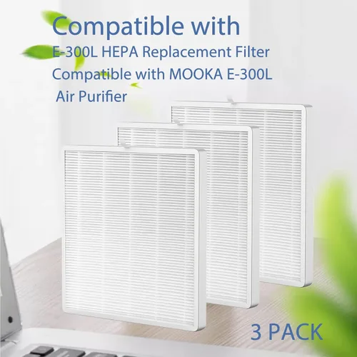 Vista 3 de Ontheone E-300L - Filtro de repuesto True HEPA compatible con MOOKA y MOOKA FAMILY E-300L Purificador de aire para habitaciones grandes, filtro HEPA