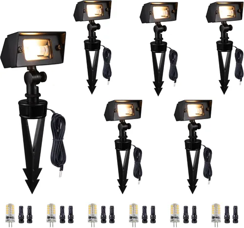 Vista 23 de Gardenreet Luz de Inundación de Latón Sólido - Iluminación de Lavado de Pared LED de Bajo Voltaje para Paisaje 12V, Impermeable IP65 para Exterior